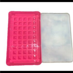 Tupperware Pink Ice Cube Tray with Clear Lid